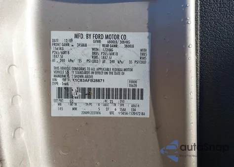 2010 Ford F-150 Fx2 Sport/Stx/Xl/Xlt z USA, uszkodzony, nr VIN 1FTEX1C83AFB28871